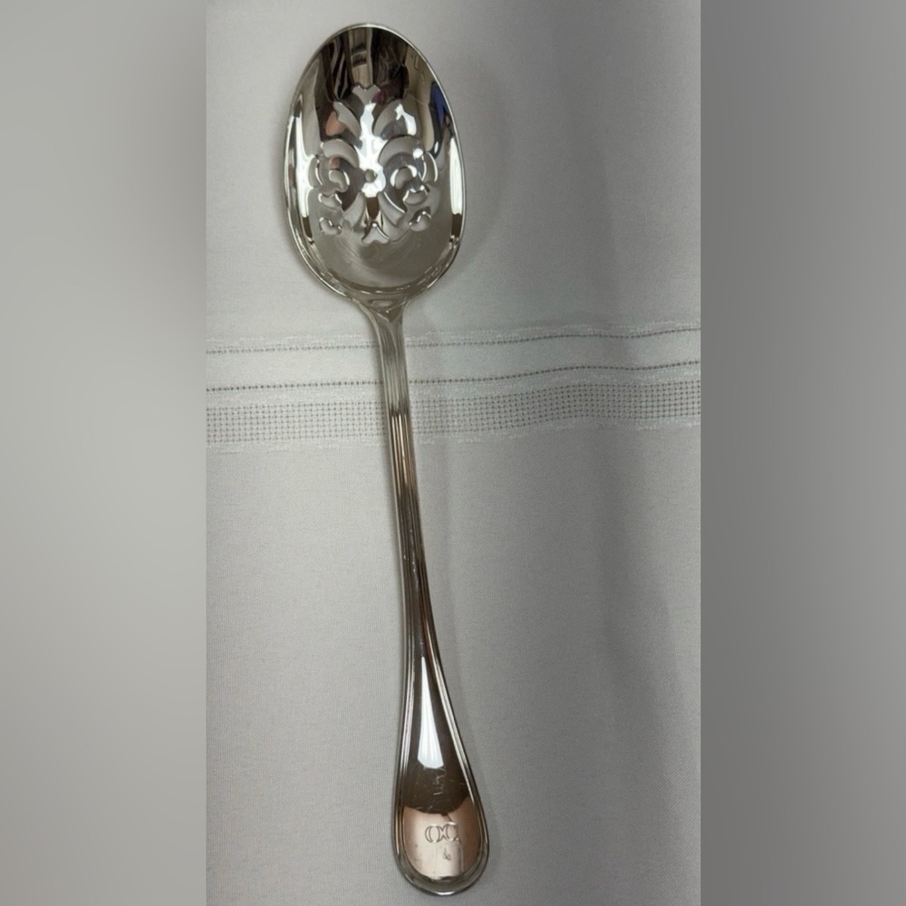 Christofle Albi  Silver-Plated Pierced Serving Spoon